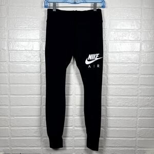 Nike Air Joggers Womens S Black Graphic Dri-Fit High-Waisted 7/8 Running Tights